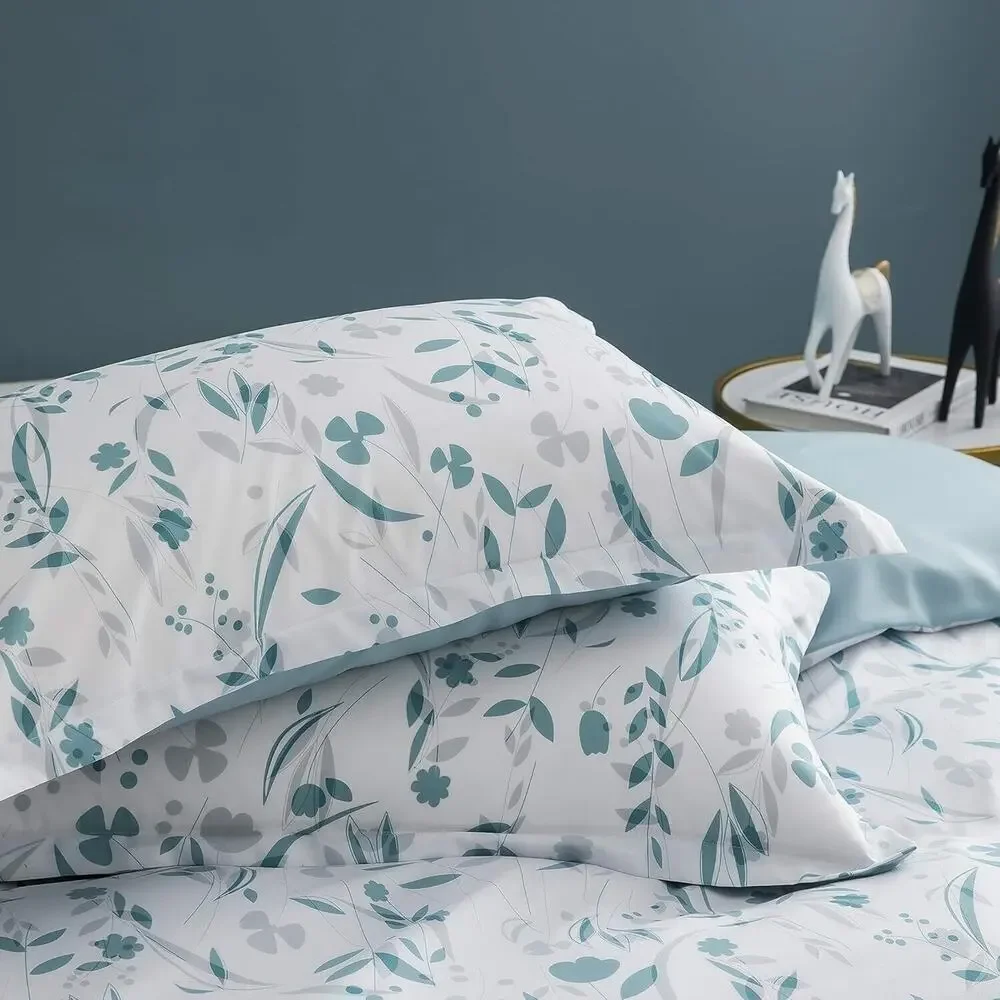 homebox 3 Piece‎ Duvet Cover Set, Tree Leaves Pattern Printed, Soft Double Brush